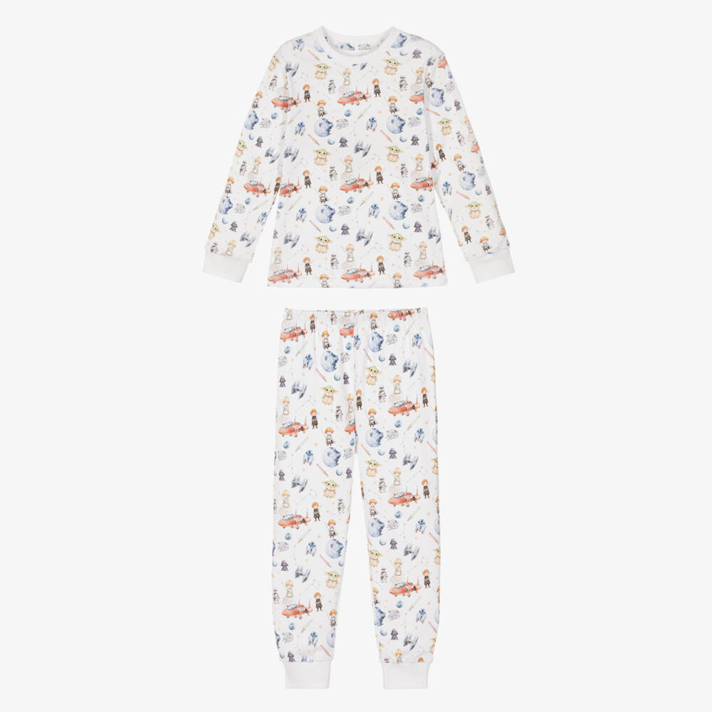 My Little Pie-White Space Heroes Print Supima Cotton Pyjamas | Childrensalon Outlet