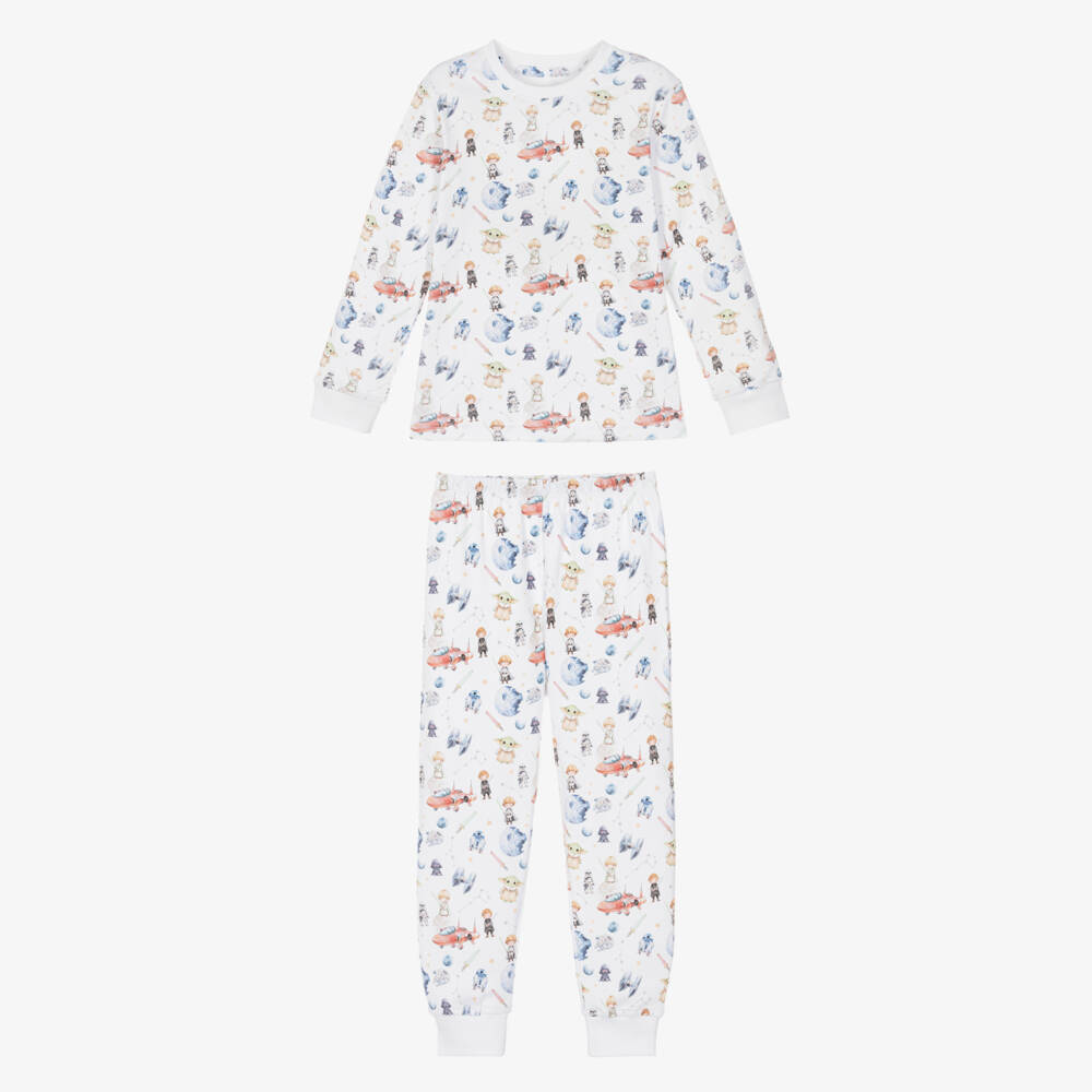 My Little Pie-White Space Heroes Print Supima Cotton Pyjamas | Childrensalon Outlet