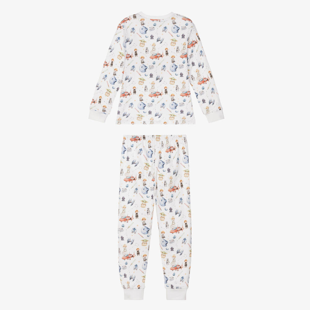 My Little Pie-White Space Heroes Print Supima Cotton Pyjamas | Childrensalon Outlet