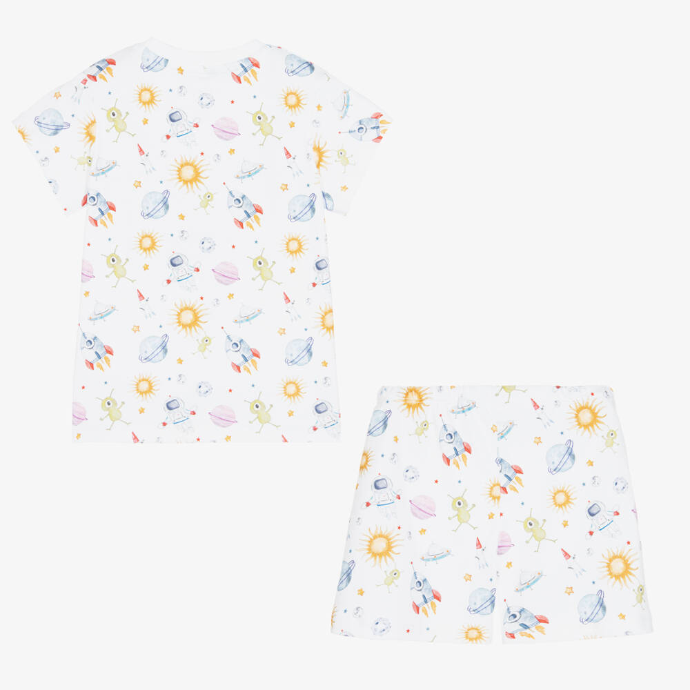 My Little Pie-بيجاما شورت قطن عضوي سوبيما لون أبيض | Childrensalon Outlet
