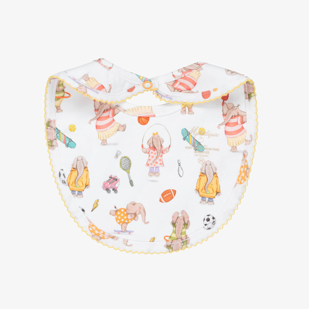 My Little Pie-White Supima Cotton Acrobatics Bib | Childrensalon Outlet