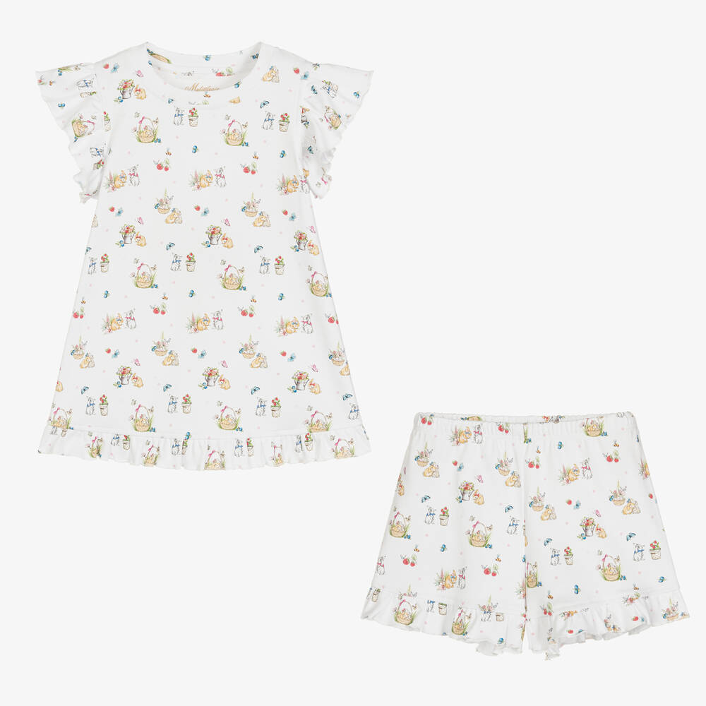 My Little Pie-Белая пижама из хлопка супима с ягодами | Childrensalon Outlet