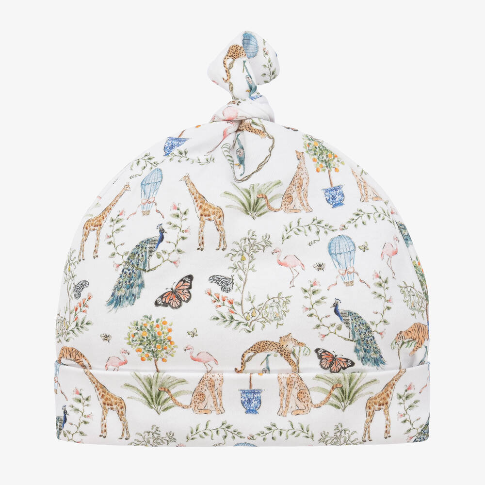 My Little Pie - Bonnet blanc en Supima motif bohème | Childrensalon