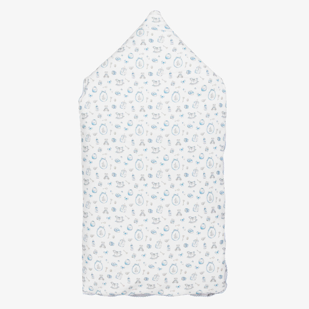 My Little Pie-White Supima Cotton Delicate Blue Nest (80cm) | Childrensalon Outlet