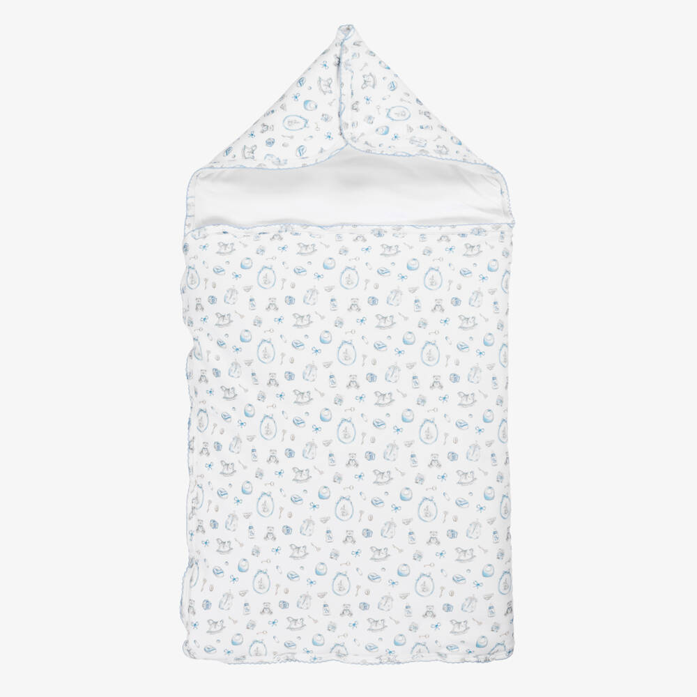 My Little Pie-White Supima Cotton Delicate Blue Nest (80cm) | Childrensalon Outlet