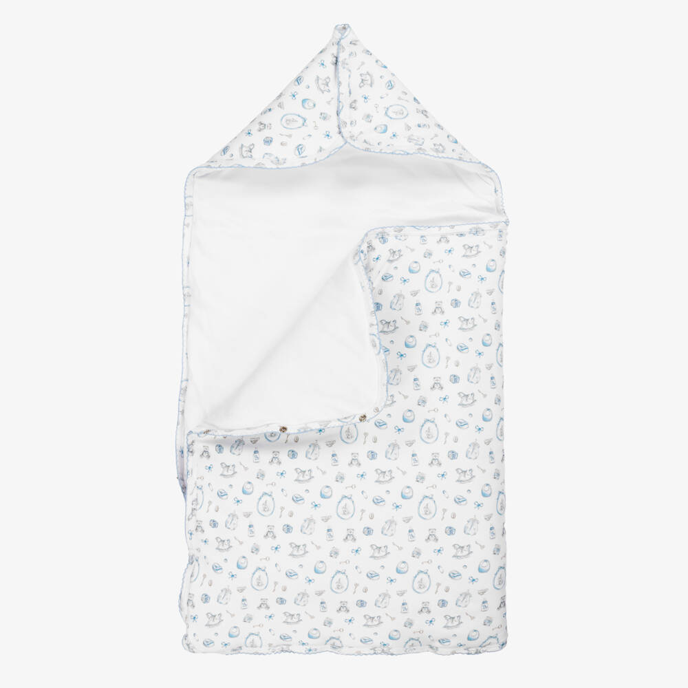 My Little Pie-White Supima Cotton Delicate Blue Nest (80cm) | Childrensalon Outlet