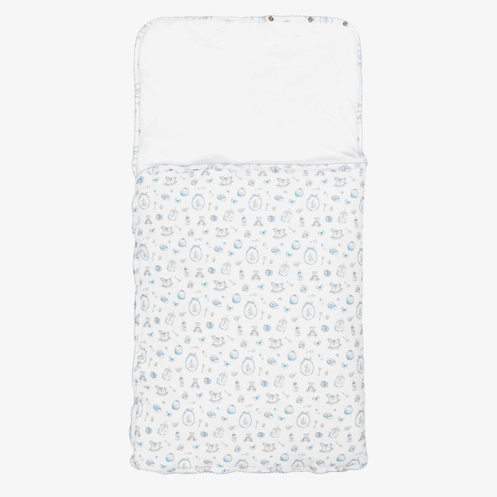 My Little Pie-White Supima Cotton Delicate Blue Nest (80cm) | Childrensalon Outlet