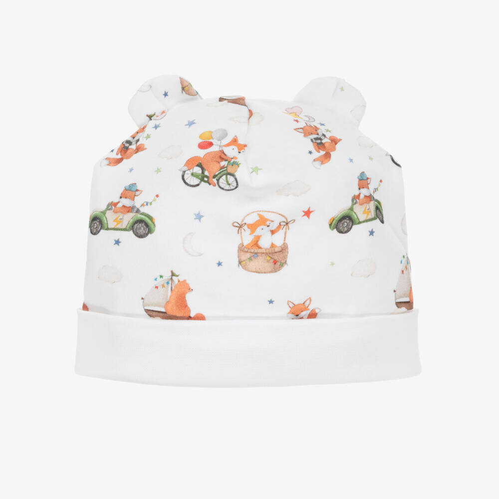 My Little Pie-White Supima Cotton Holidays Baby Hat | Childrensalon Outlet