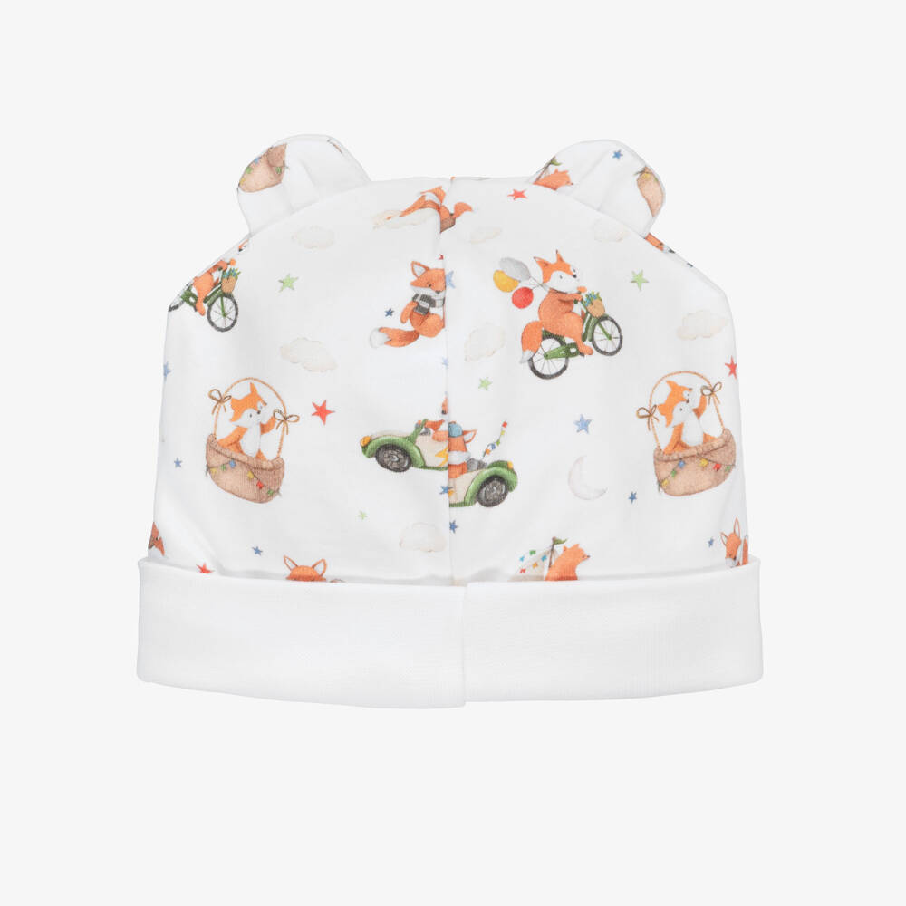 My Little Pie-White Supima Cotton Holidays Baby Hat | Childrensalon Outlet