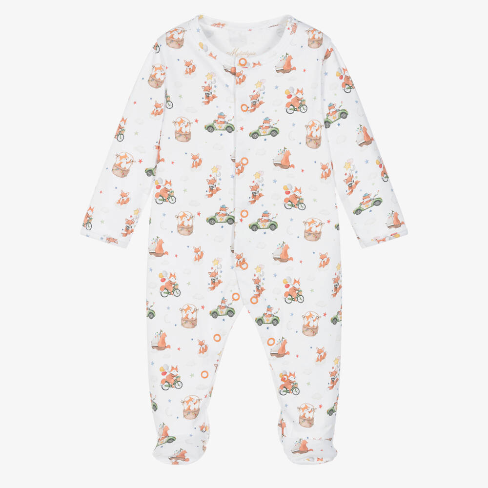 My Little Pie-White Supima Cotton Holidays Babygrow | Childrensalon Outlet