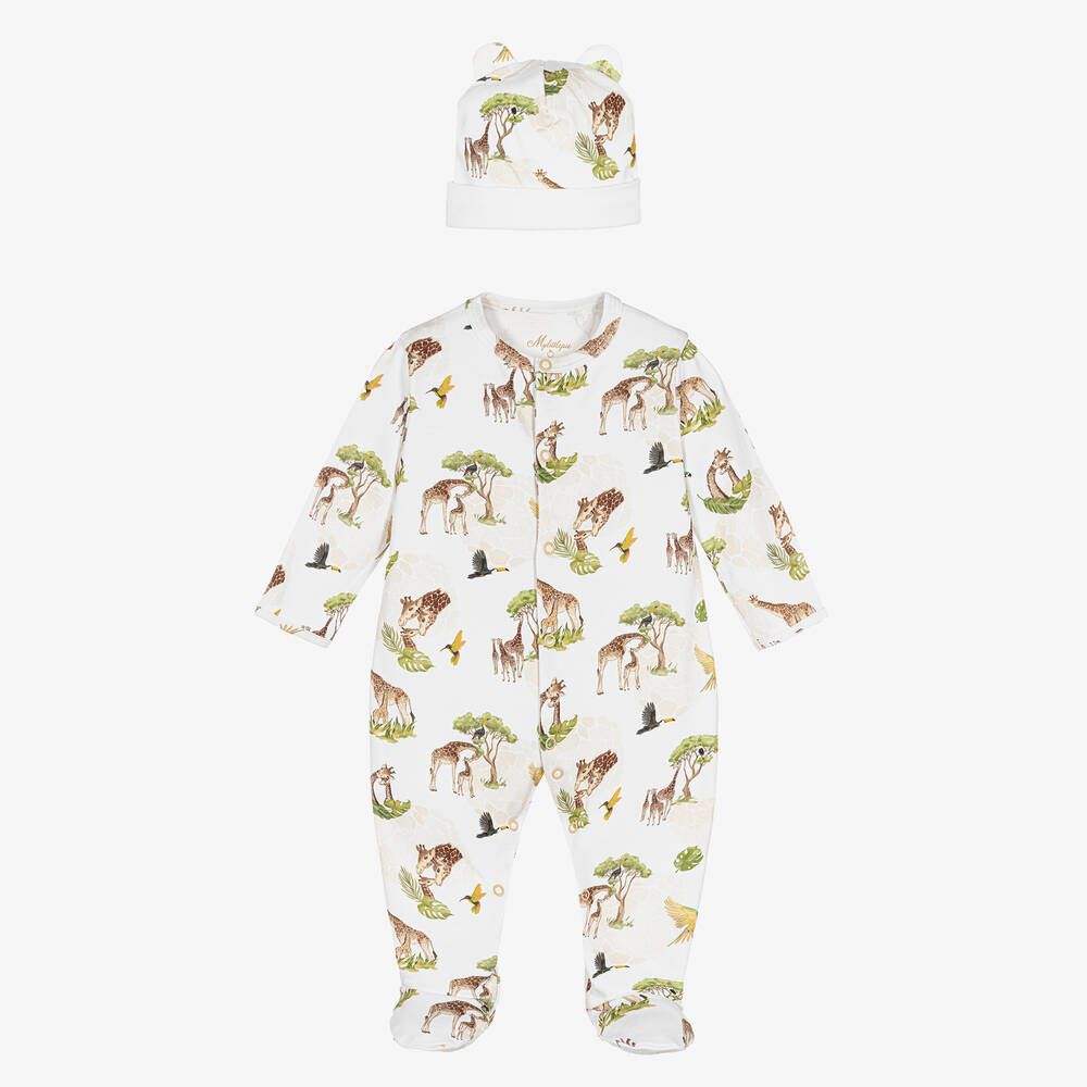 My Little Pie - White Supima Cotton Kenya Babygrow Set | Childrensalon