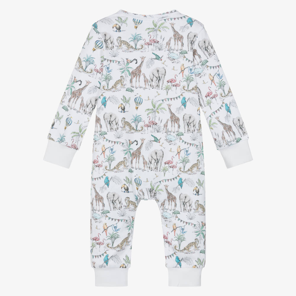 My Little Pie-White Supima Cotton Madagaskar Print Baby Romper | Childrensalon Outlet