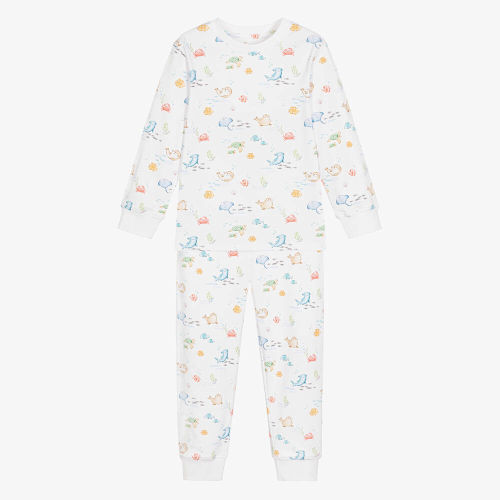 My Little Pie White Supima Cotton Marine Life Pyjamas Childrensalon Outlet