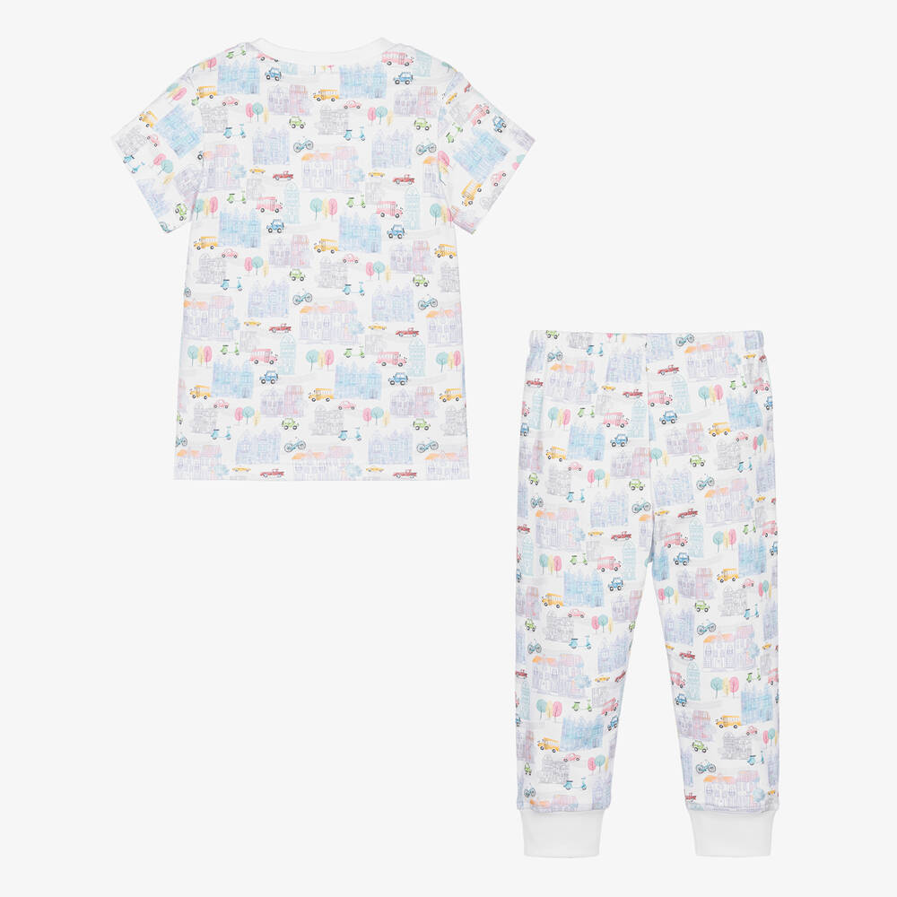 My Little Pie-White Supima Cotton Megacity Print Pyjamas | Childrensalon Outlet