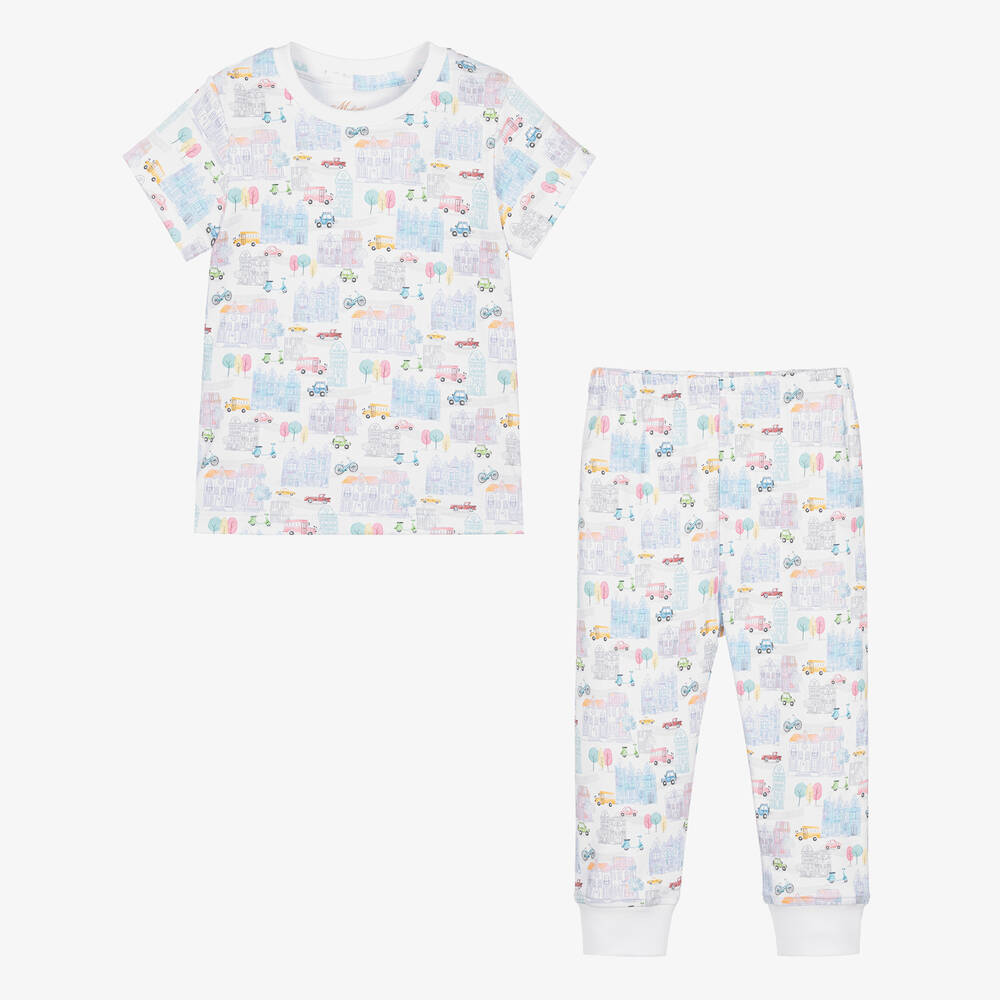 My Little Pie-White Supima Cotton Megacity Print Pyjamas | Childrensalon Outlet