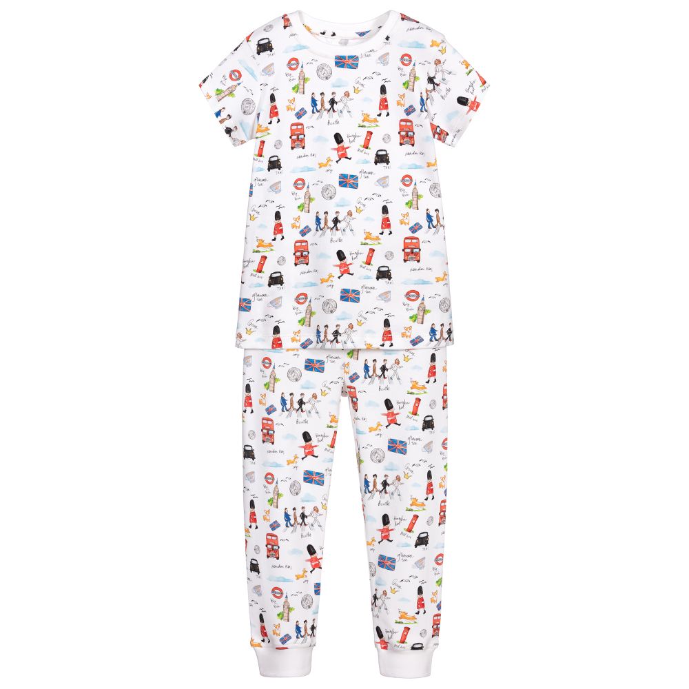 My Little Pie-White Supima Cotton Pyjamas | Childrensalon Outlet