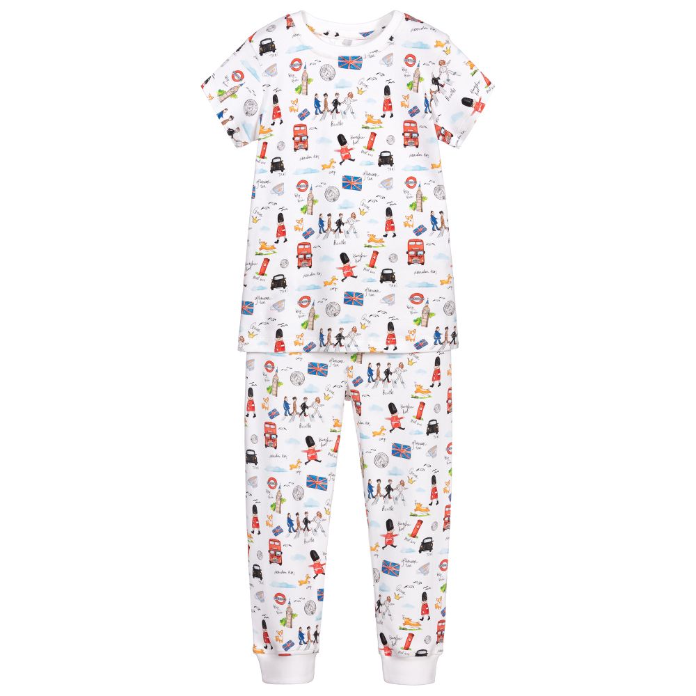 My Little Pie - Weißer Pyjama aus Supima-Baumwolle | Childrensalon