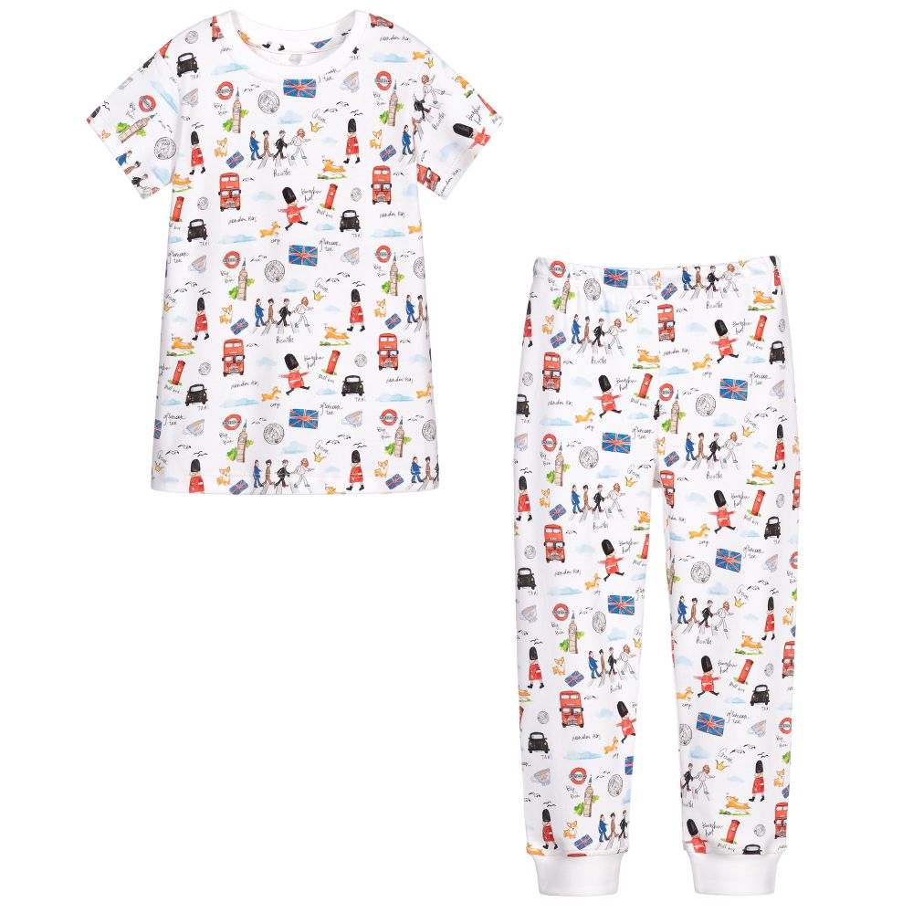 My Little Pie-White Supima Cotton Pyjamas | Childrensalon Outlet