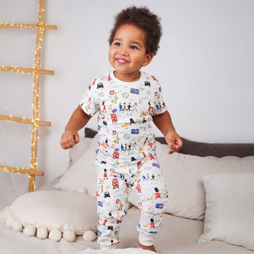 My Little Pie White Supima Cotton Pyjamas Childrensalon Outlet