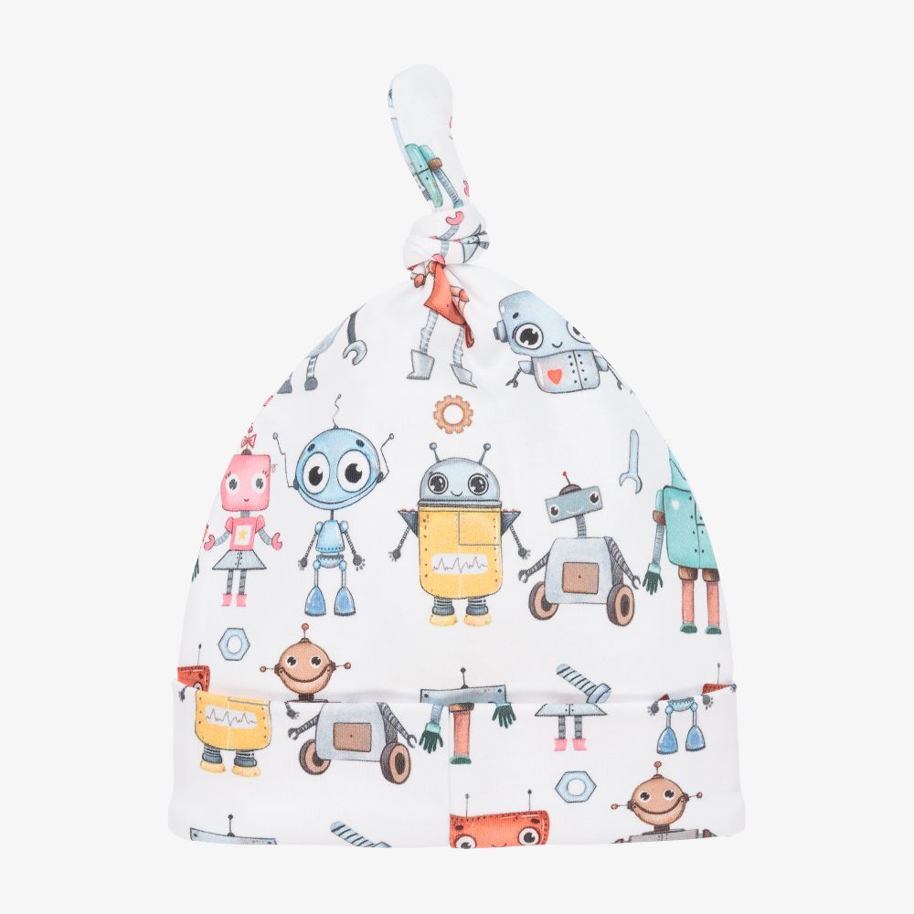 My Little Pie-White Supima Cotton Robot Hat | Childrensalon Outlet