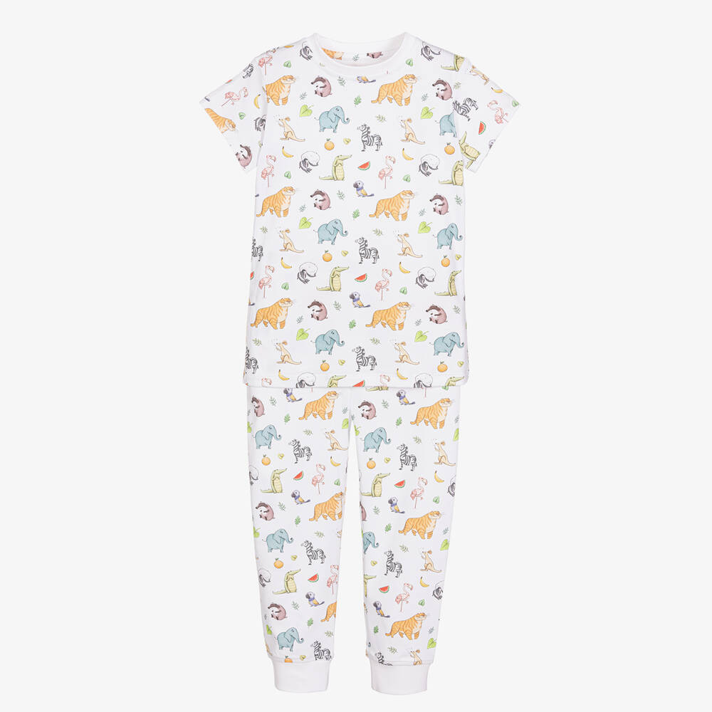 My Little Pie-White Supima Cotton Zooland Pyjamas | Childrensalon Outlet