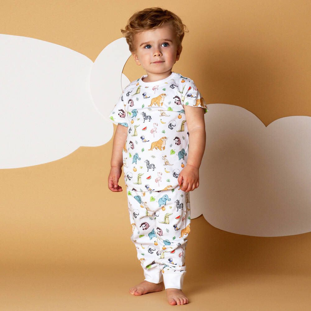 My Little Pie-بيجاما قطن سوبيما عضوي لون أبيض | Childrensalon Outlet