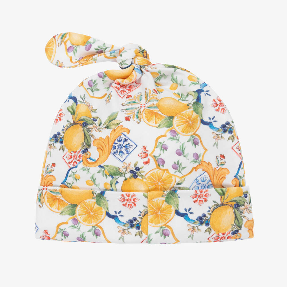 My Little Pie-Yellow Capri Lemon Supima Cotton Baby Hat | Childrensalon Outlet