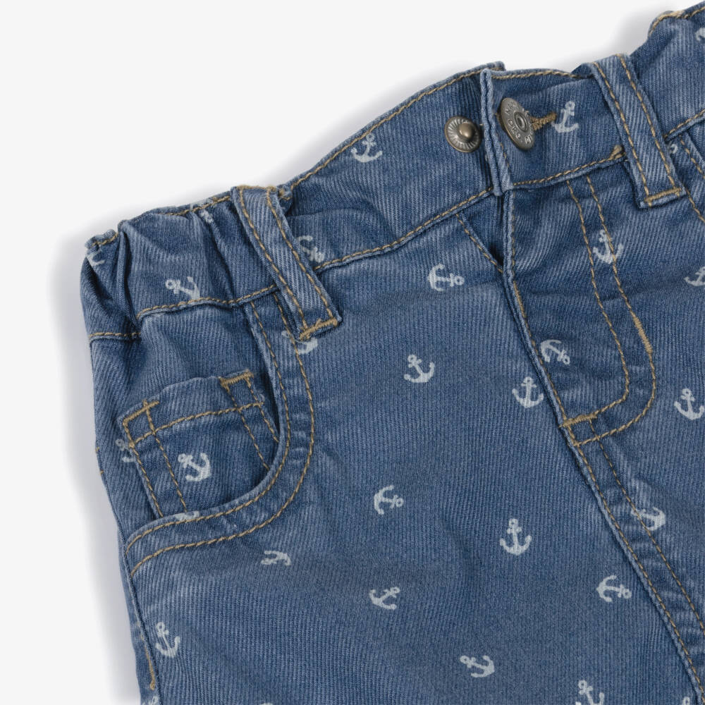 NAME IT-Baby Boys Blue Anchor Print Denim Jeans | Childrensalon Outlet
