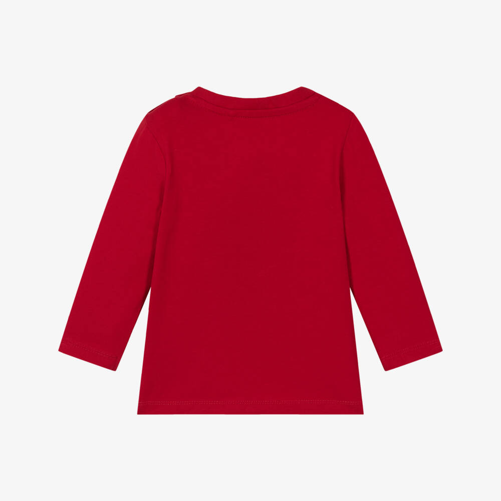 NAME IT-Baby Boys Red Cotton Festive Snowman Top | Childrensalon Outlet