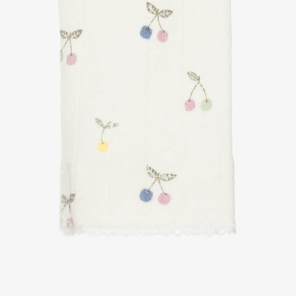 NAME IT-Baby Girls Ivory Cherry Print Pointelle Jersey Leggings | Childrensalon Outlet