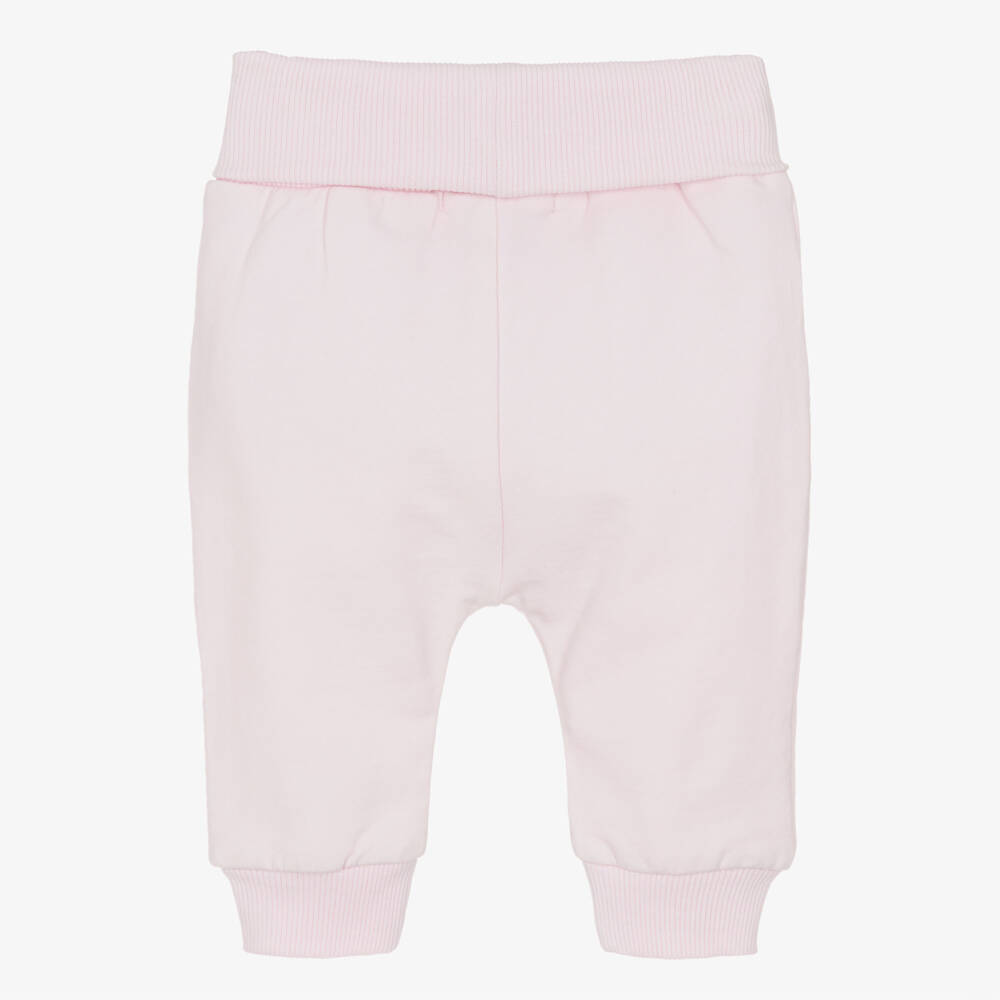 NAME IT-Baby Girls Pale Pink Organic Joggers with Cherry Detail | Childrensalon Outlet