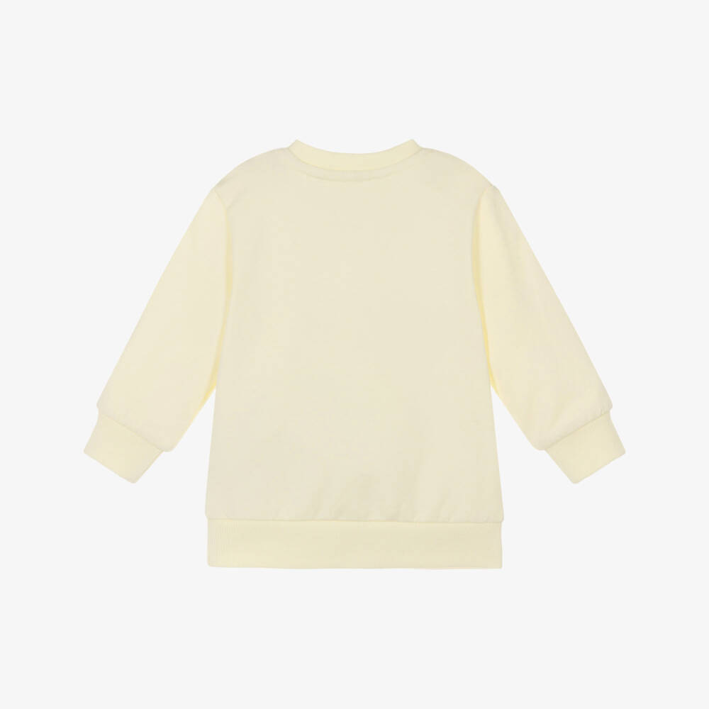 NAME IT-Baby Girls Yellow Crochet Flower Organic Cotton Sweatshirt | Childrensalon Outlet
