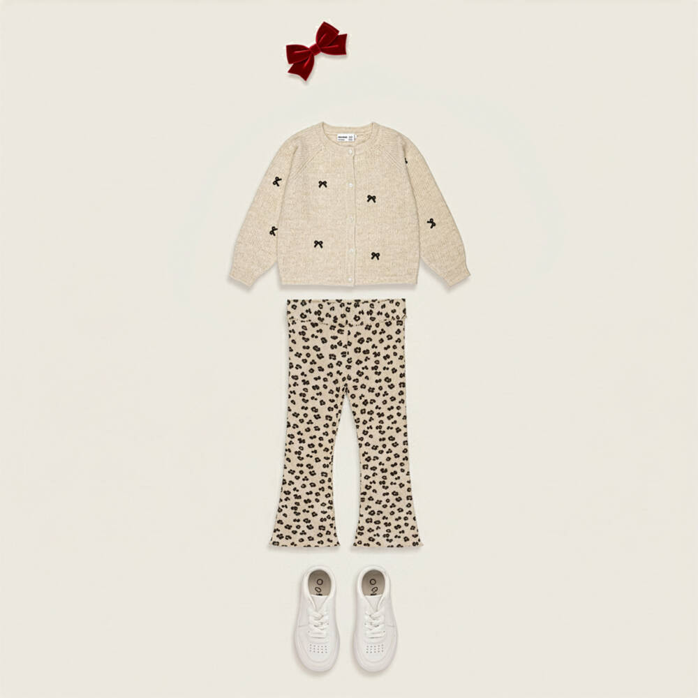 NAME IT-Beige Black Bows Cardigan | Childrensalon Outlet