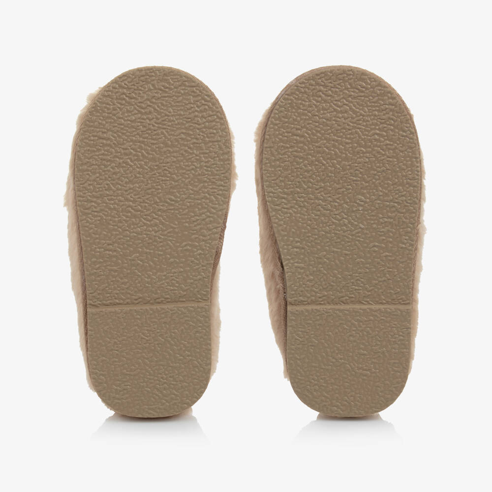 NAME IT-Beige Faux Fur Reindeer Slippers | Childrensalon Outlet