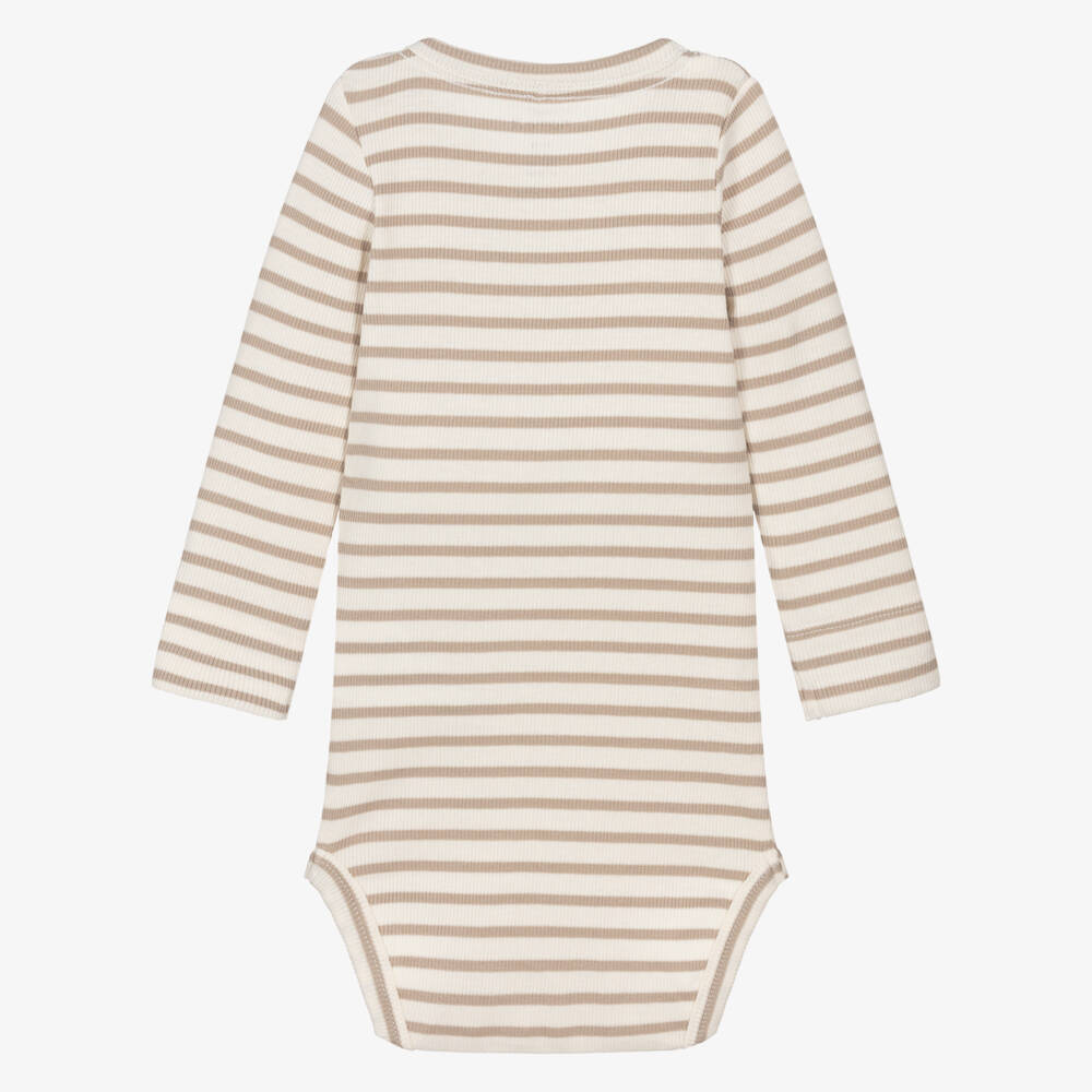 NAME IT-Beige Stripe Bodyvest | Childrensalon Outlet