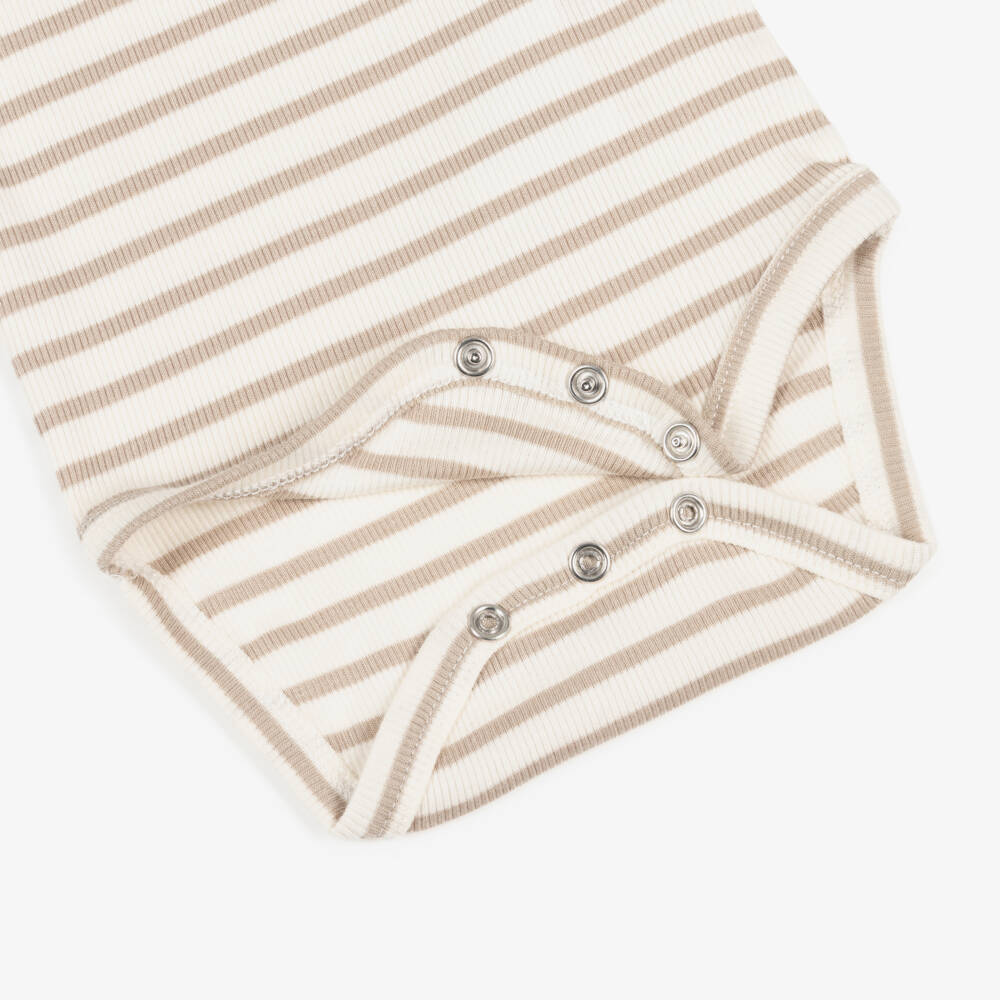 NAME IT-Beige Stripe Bodyvest | Childrensalon Outlet
