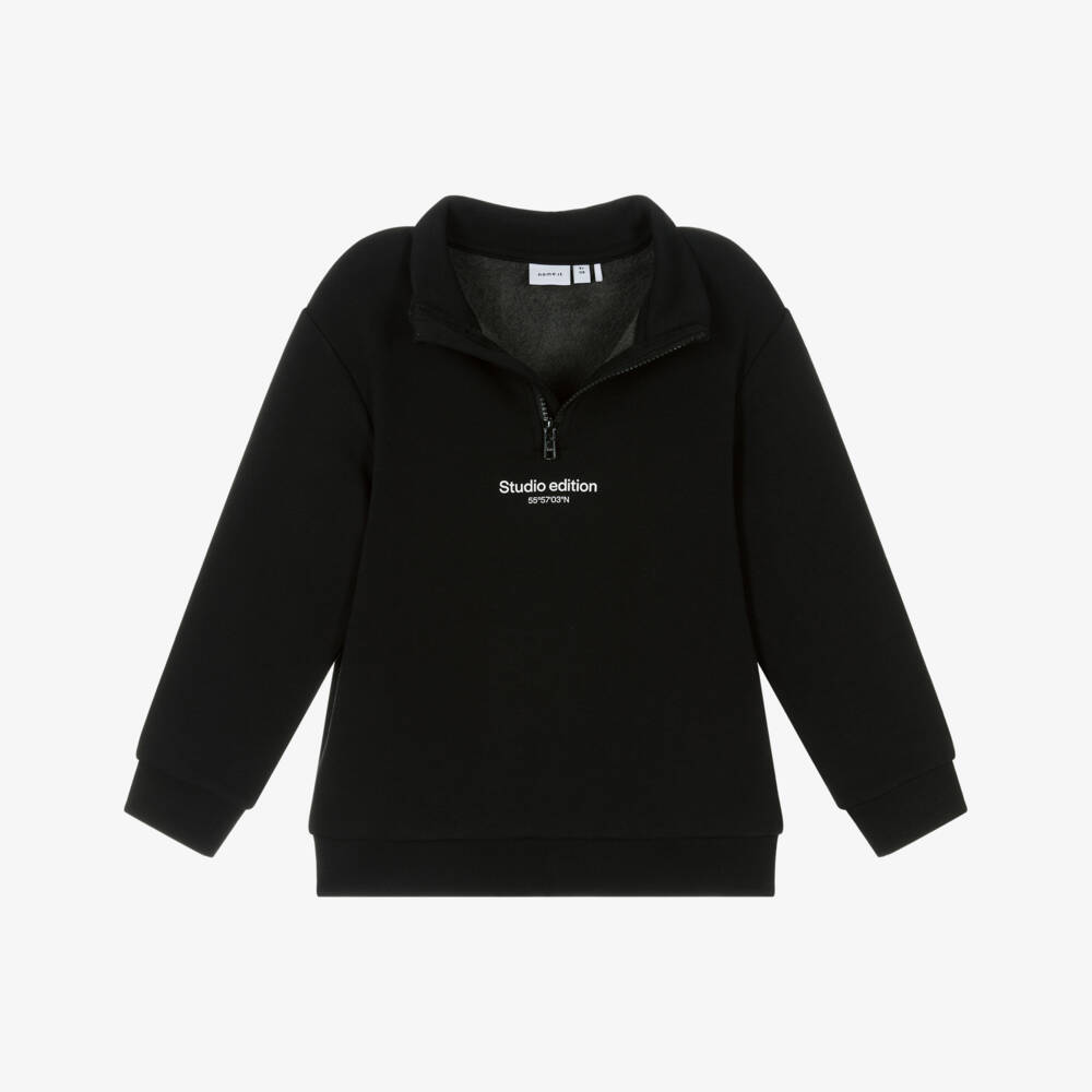 NAME IT-Black 1/4 Zip Sweatshirt | Childrensalon Outlet