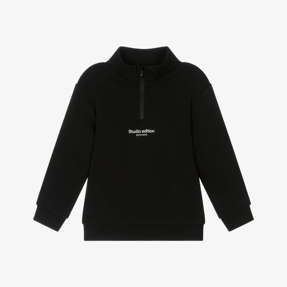 NAME IT-Black 1/4 Zip Sweatshirt | Childrensalon Outlet