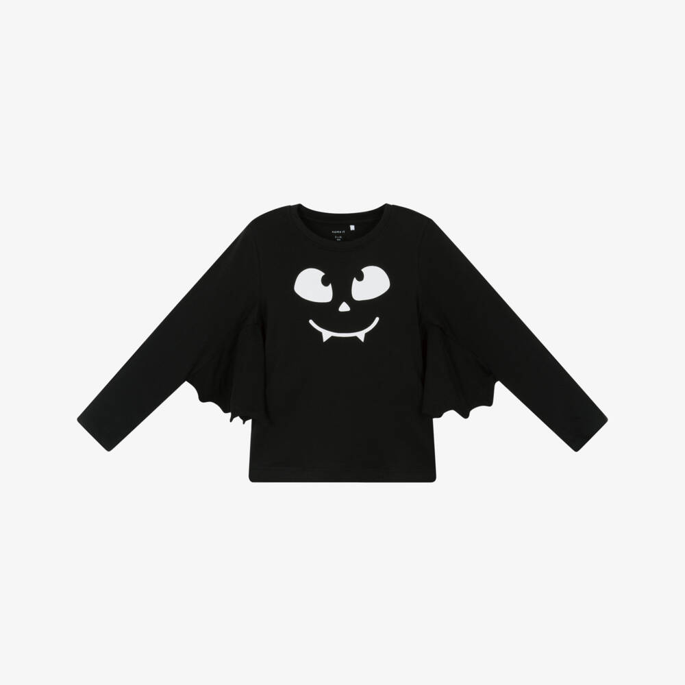 NAME IT-Black Bat Wing Ls Tshirt | Childrensalon Outlet