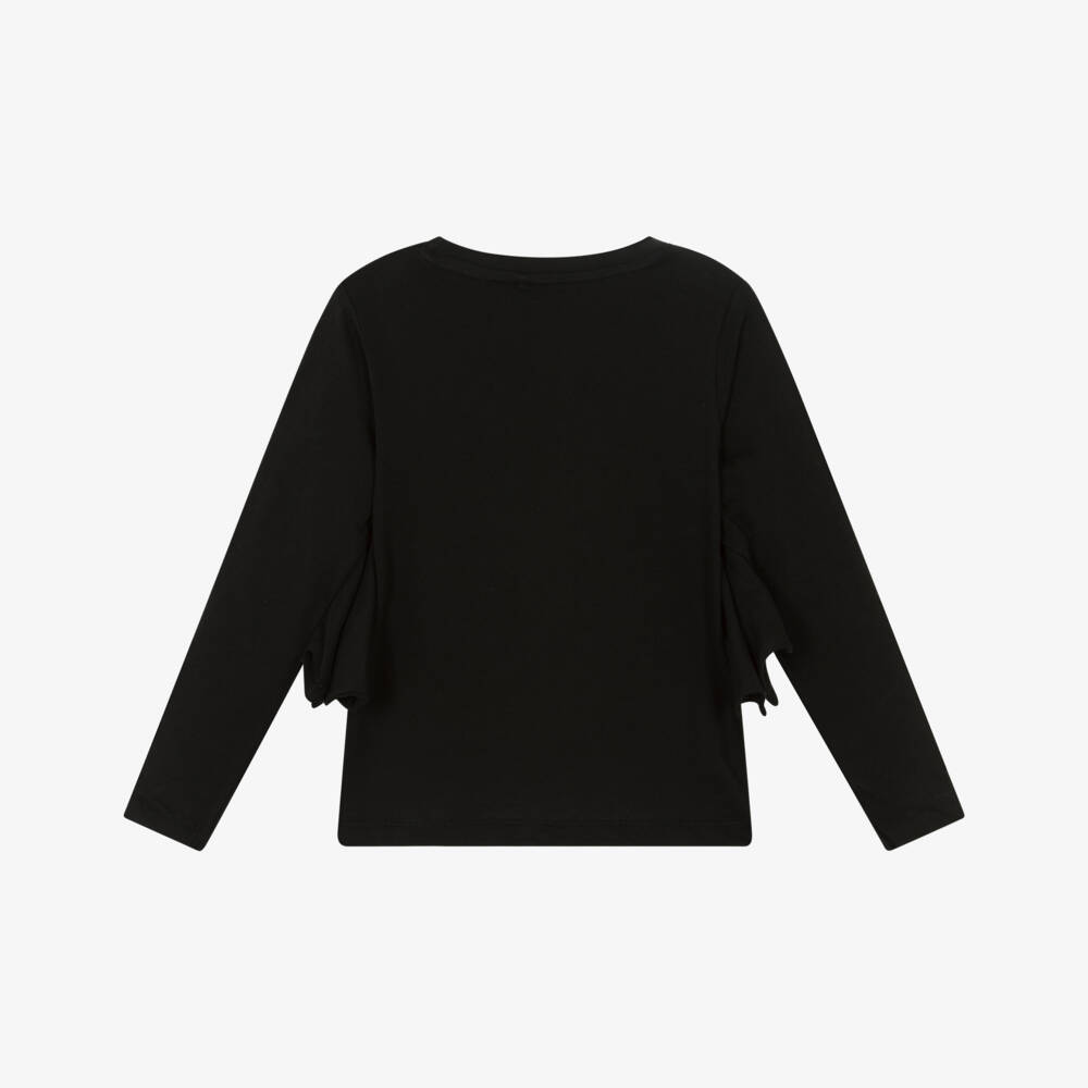 NAME IT-Black Cotton Bat Wing Top | Childrensalon Outlet