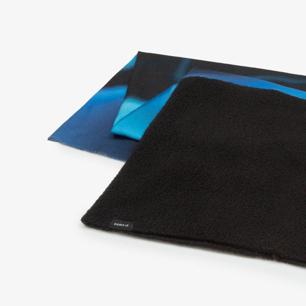 NAME IT-Black Fleece & Blue Jersey Multipurpose Snood | Childrensalon Outlet