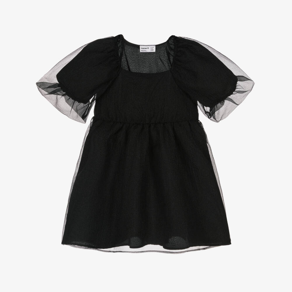 NAME IT-Black Ss Tulle Dress | Childrensalon Outlet