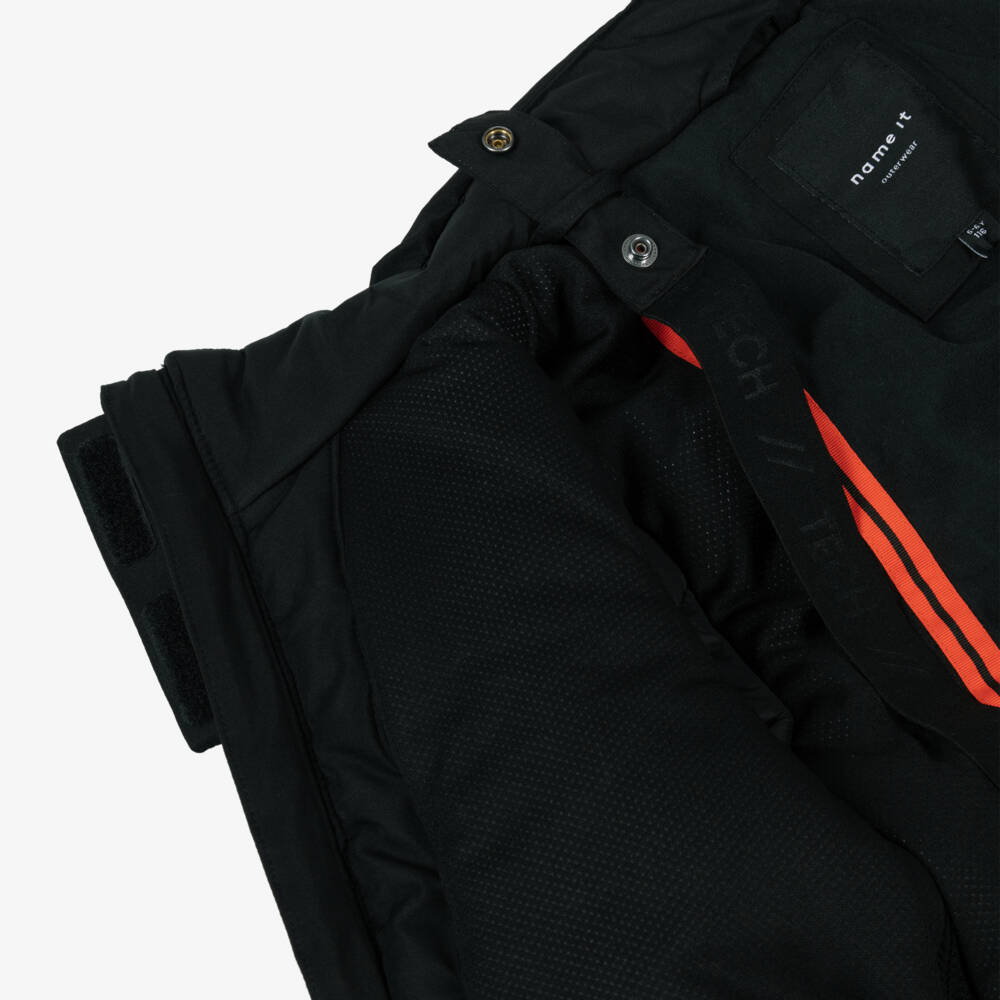 NAME IT-Black Technical Ski Jacket with Removable Hood | Childrensalon Outlet