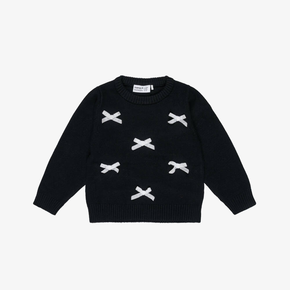 NAME IT-Black & White Bows Sweater | Childrensalon Outlet
