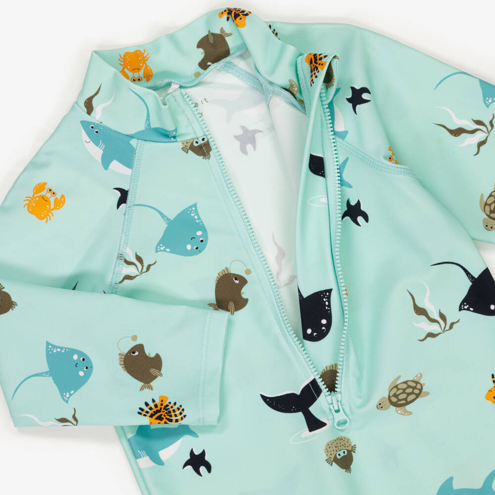 NAME IT-Boys Aqua Blue Sun Suit (UPF40+) | Childrensalon Outlet