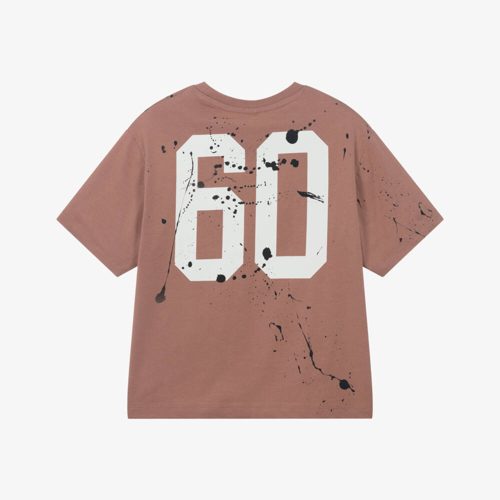 NAME IT-Boys Artistic Brown Cotton Tee | Childrensalon Outlet