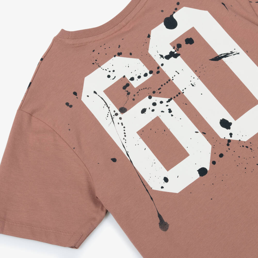 NAME IT-Boys Artistic Brown Cotton Tee | Childrensalon Outlet