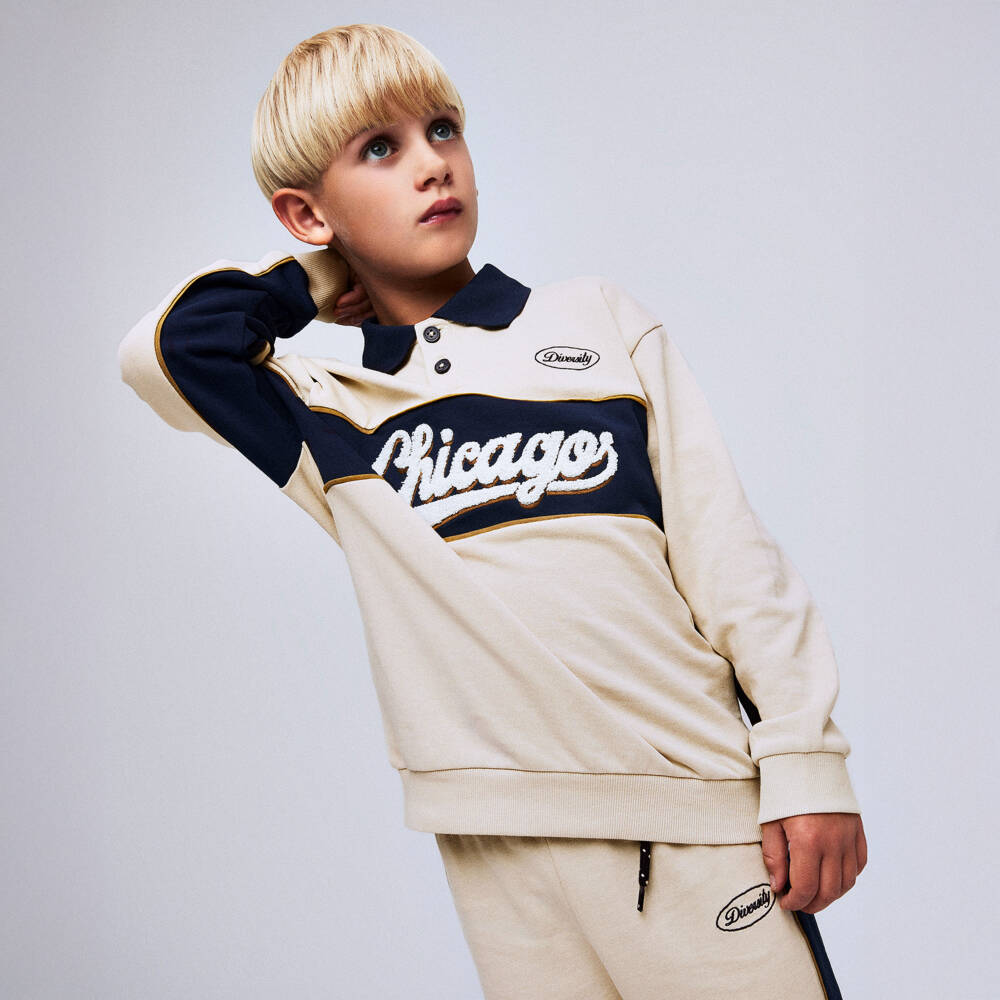 NAME IT-Бежевая хлопковая рубашка поло для мальчиков | Childrensalon Outlet