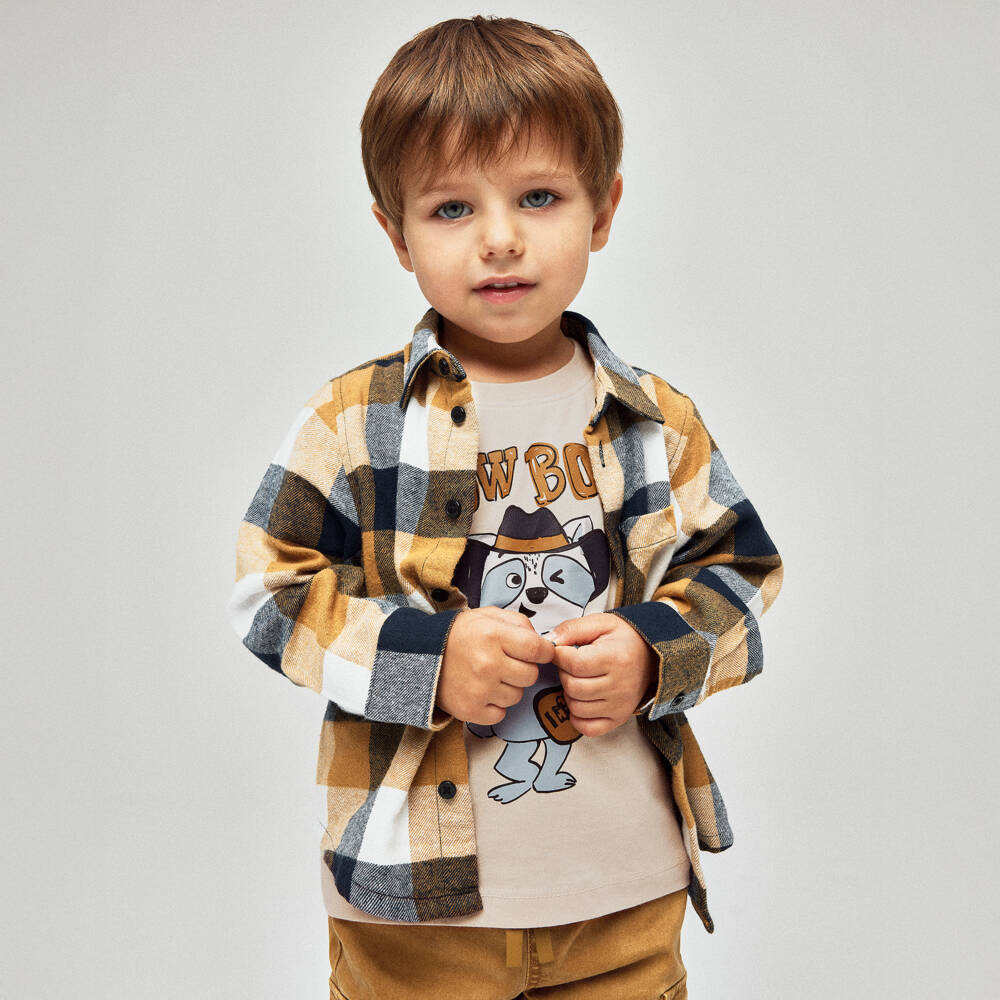 NAME IT-Boys Beige Cotton Cowboy T-Shirt | Childrensalon Outlet