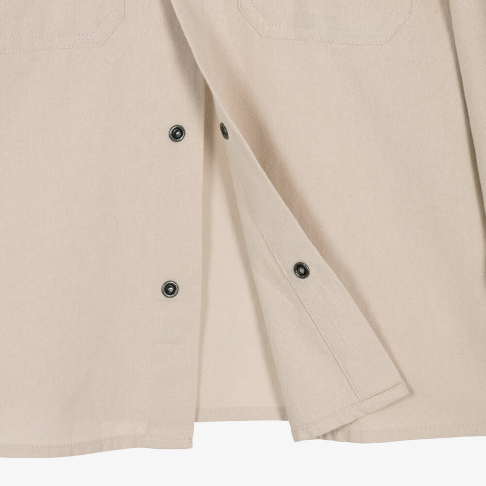NAME IT-Boys Beige Cotton Shirt with Pockets | Childrensalon Outlet